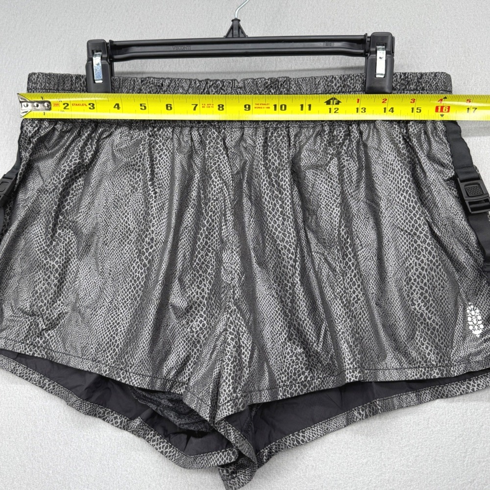 Free People FP Movement Diamondback Reflective Snakeskin Running Shorts Silver L - Picture 9 of 10